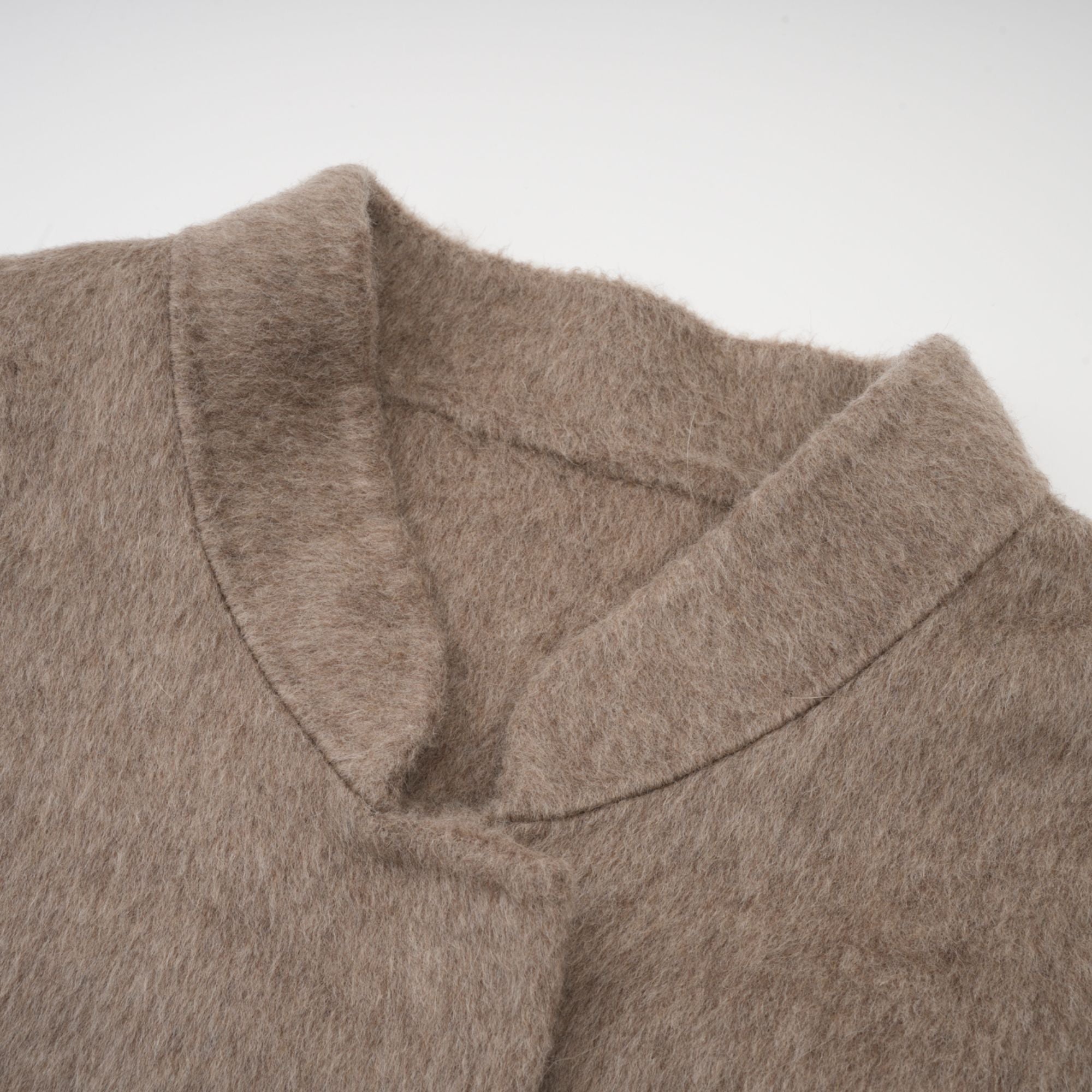 Beige Wool Coat with Faux Fur Collar for Women - Allegra