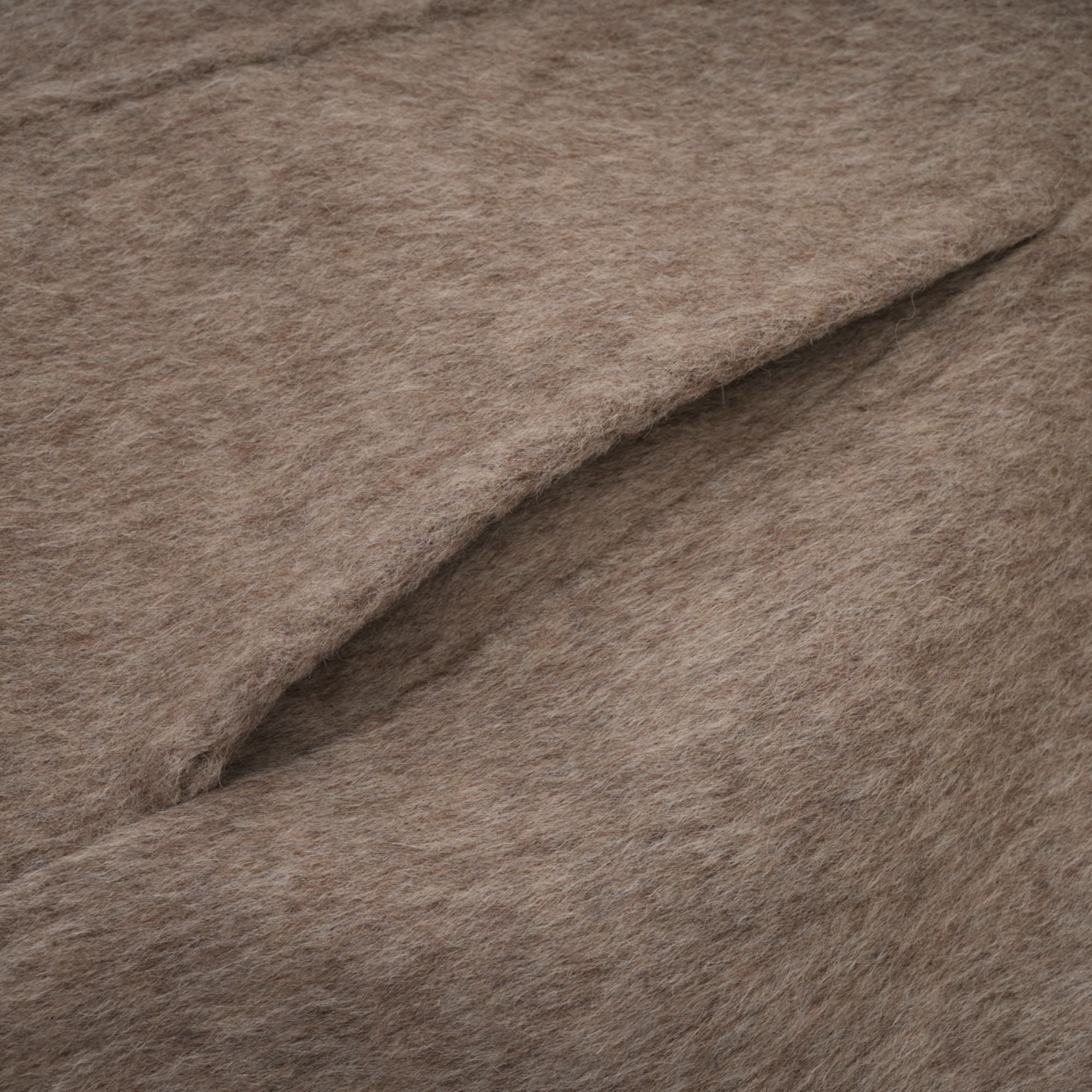 Beige Wool Coat with Faux Fur Collar for Women - Allegra