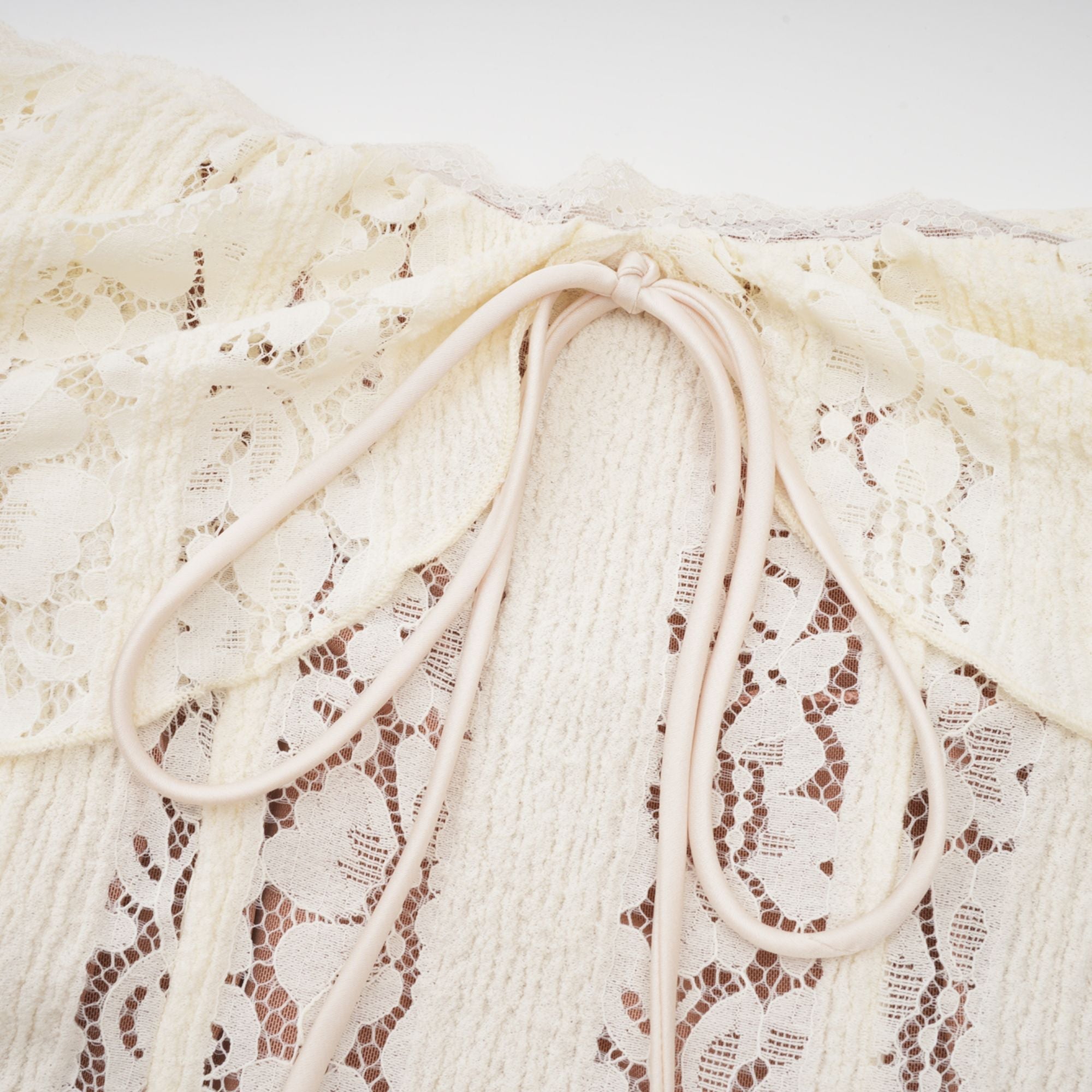Ivory White Lace Maxi Dress with Off Shoulder Sleeves for Women - Lucrezia