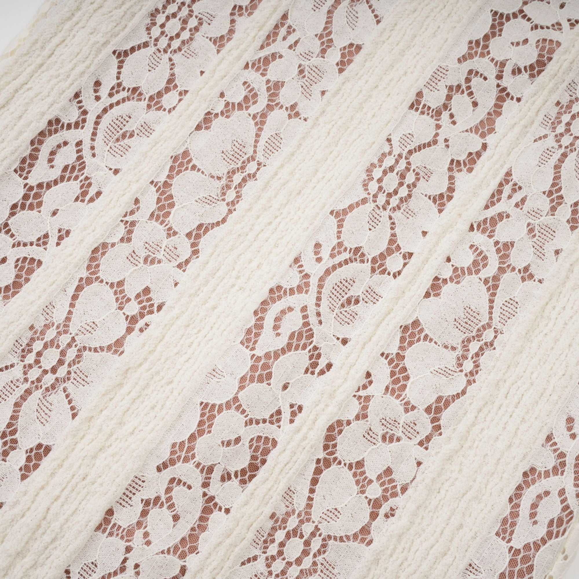 Ivory White Lace Maxi Dress with Off Shoulder Sleeves for Women - Lucrezia