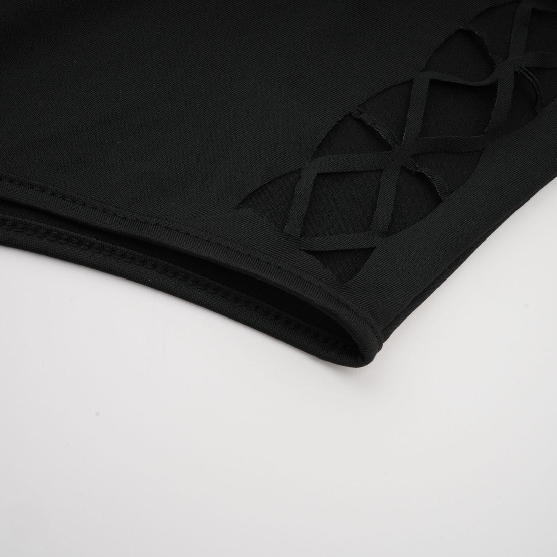 Black Cut-Out Bodysuit with Mesh Detail for Women - Rebecca