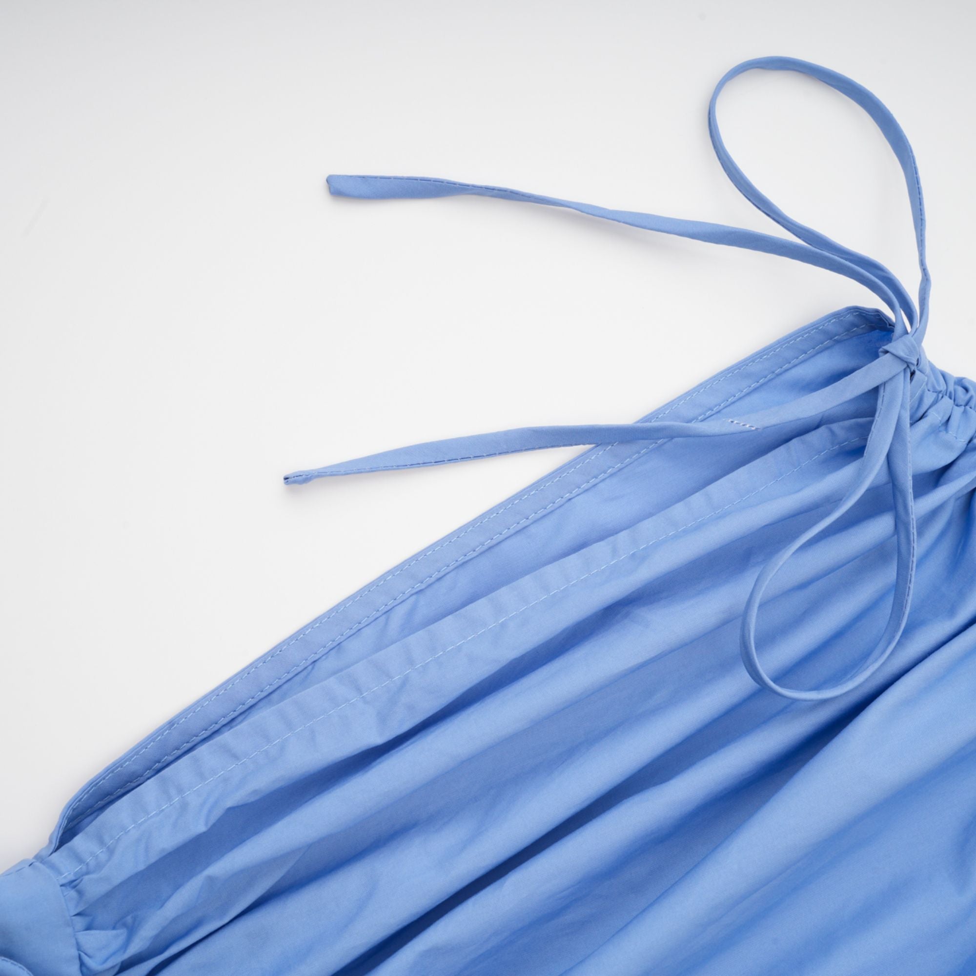 Sky Blue Maxi Dress with Floral Waist Detail for Women - Eva