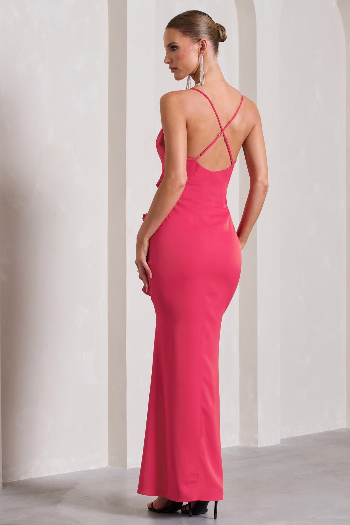 Ruffle Maxi Dress with Spaghetti Straps for Women - Pamela