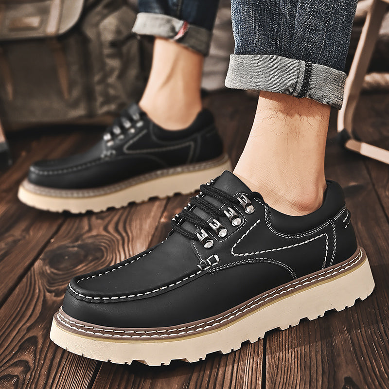 Men's Retro Casual Thick Sole Shoes | Low-Top