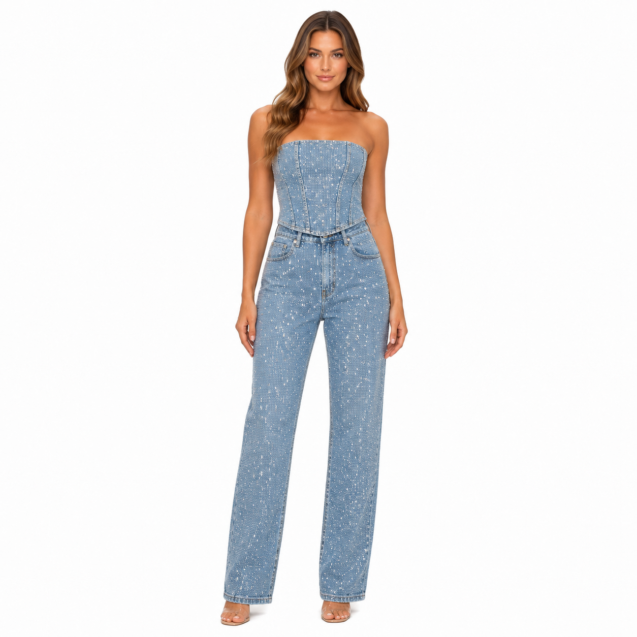 Elegant Women's Top and Pants Set | Glitter