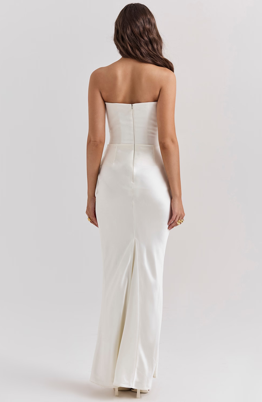 Strapless Maxi Dress with Ruffle Detail for Women - Paola