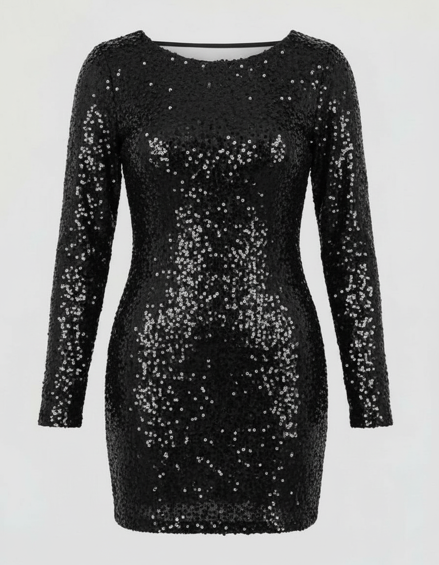 Women's Mini Long Sleeve Festive Dress