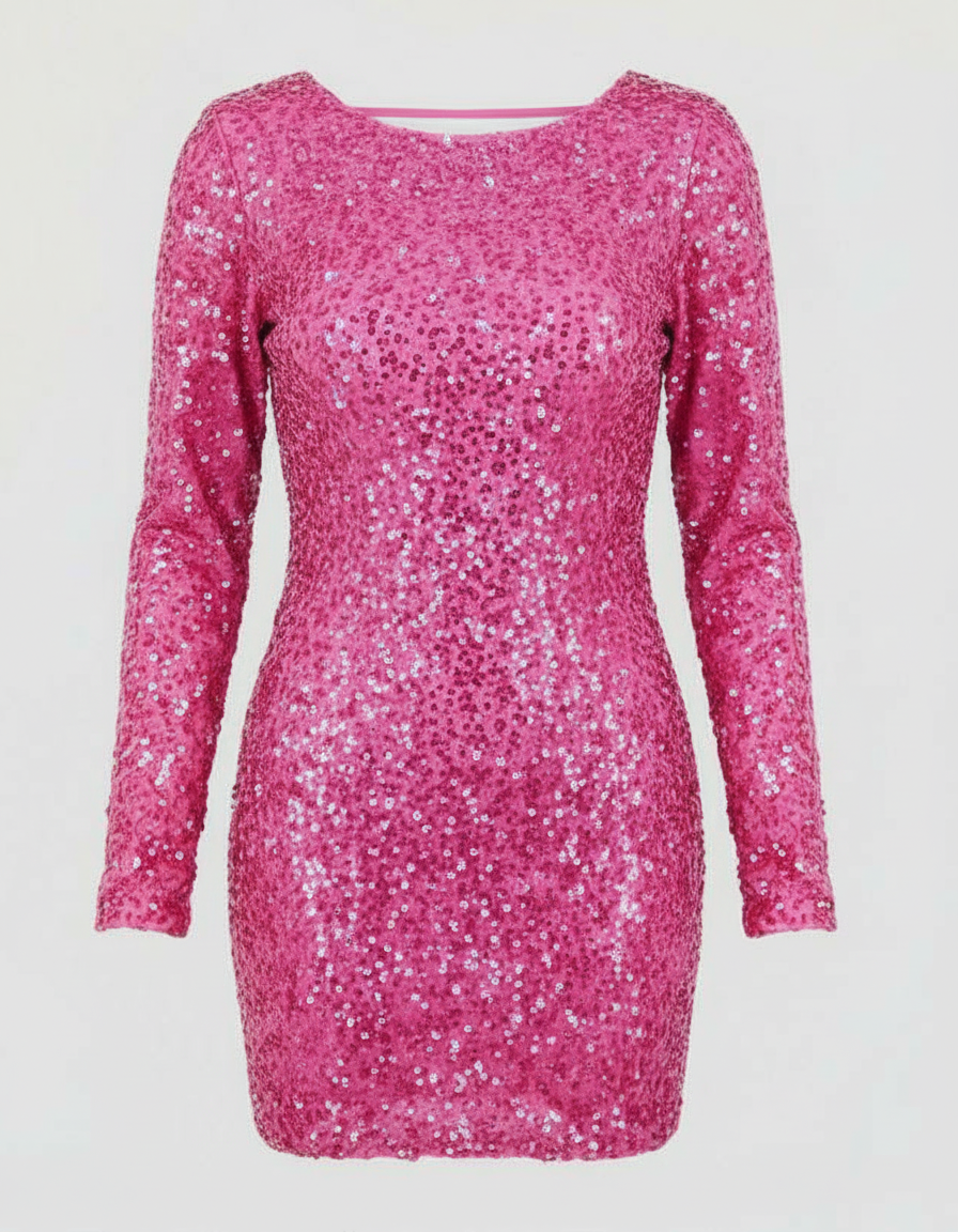 Women's Mini Long Sleeve Festive Dress