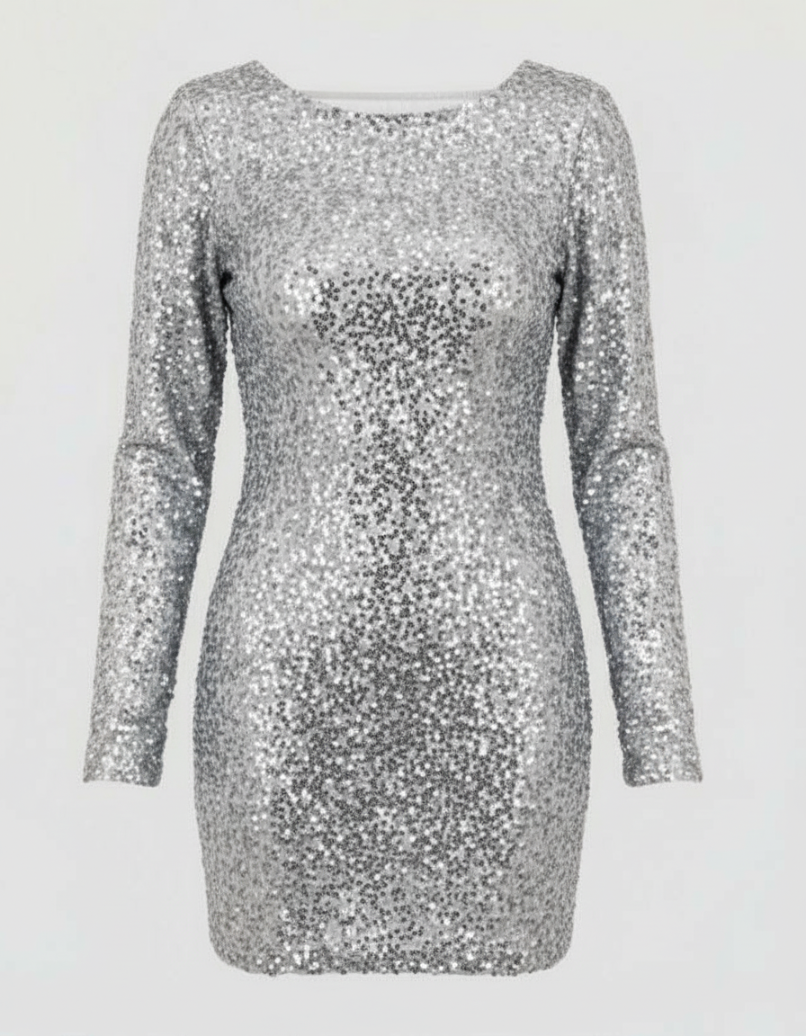 Women's Mini Long Sleeve Festive Dress