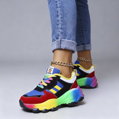 Colorful Women's Sporty Platform Sneakers
