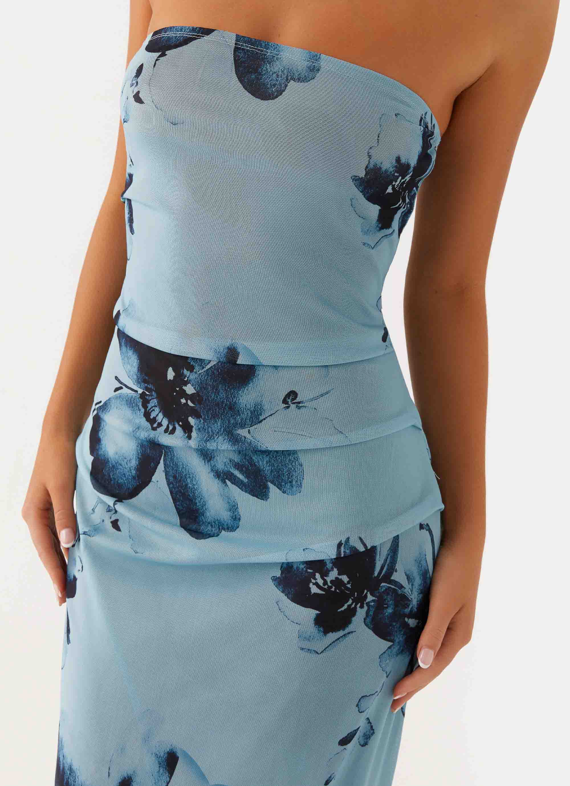 Massima Maxi Dress - Blue Black Floral