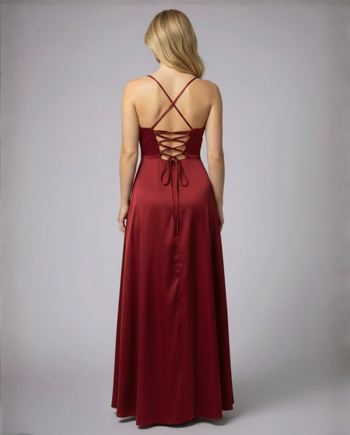 High Slit Maxi Evening Dress for Women