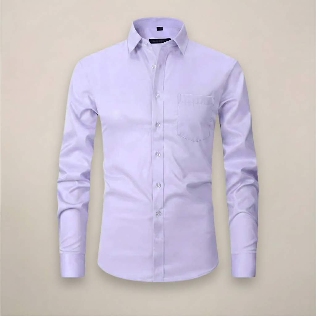 Men's Long Sleeve Button-Down Dress Shirt | Breathable Fabric