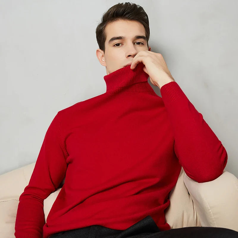 Men's Winter Casual Turtleneck Sweater | Slim Fit