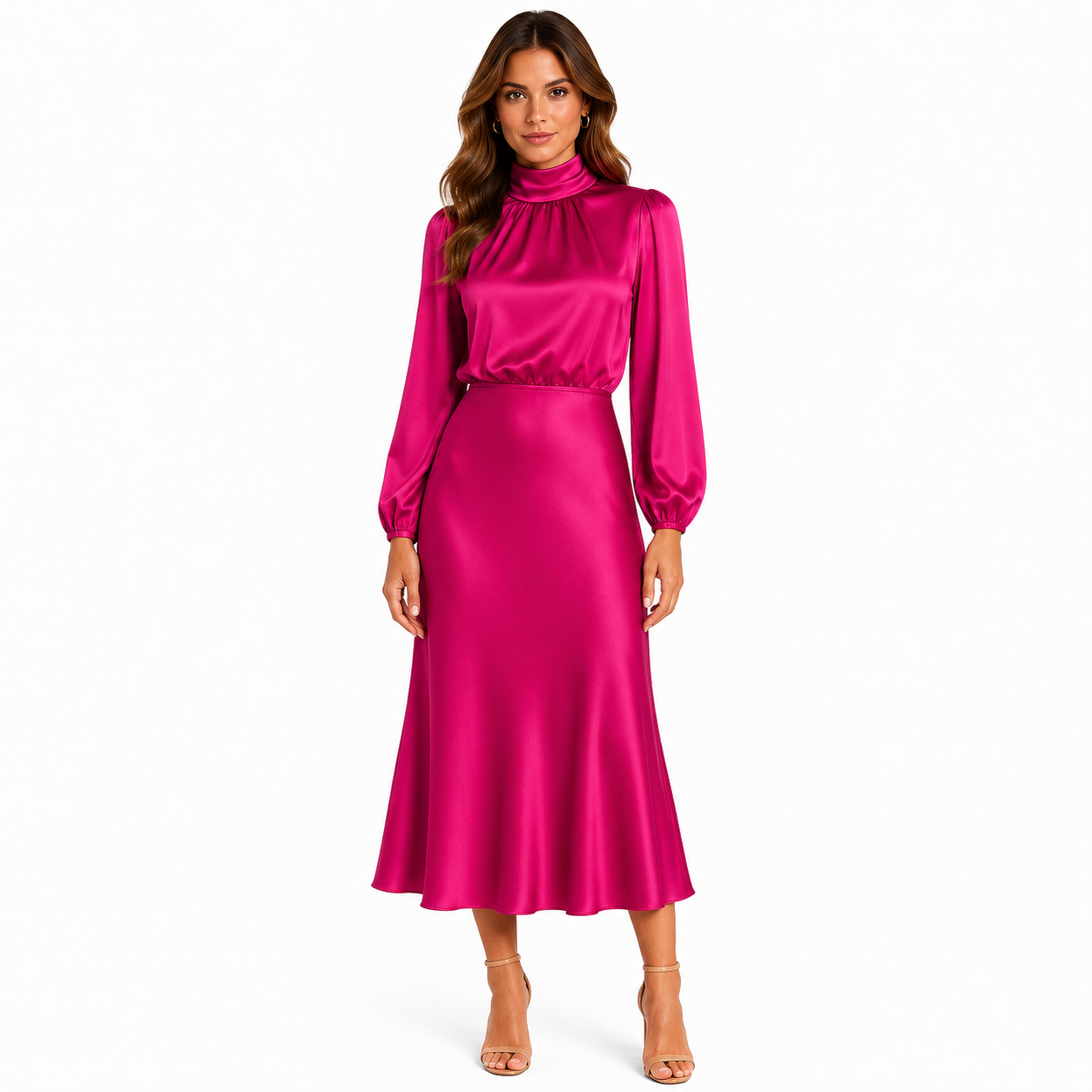 High Waist Midi Dress for Parties