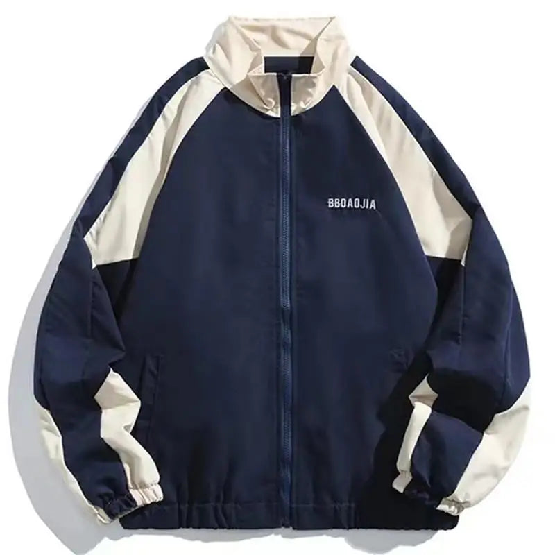 Men's Retro Colorblock Windbreaker Jacket | Loose Fit