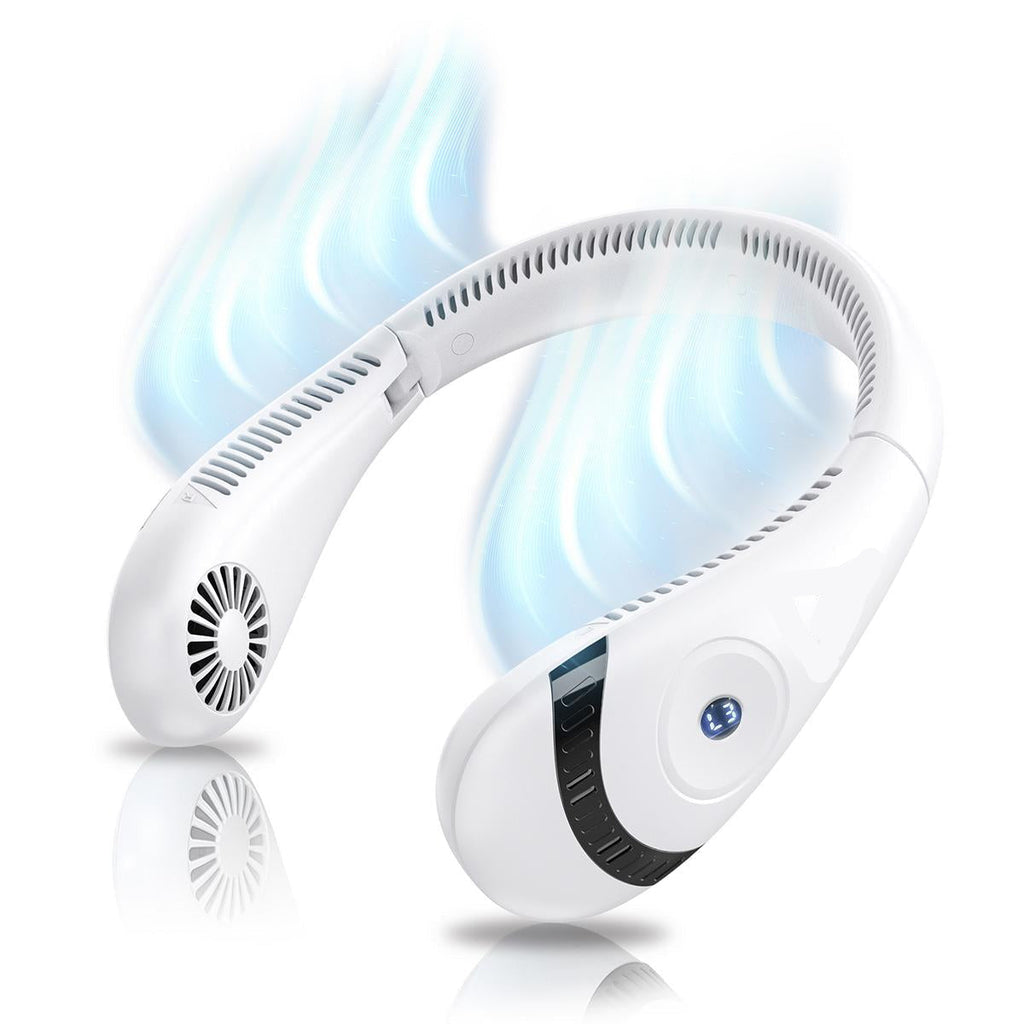 Portable Rechargeable Neck Fan - Blade-Free, USB-Powered, Hands-Free Cooling for On-the-Go