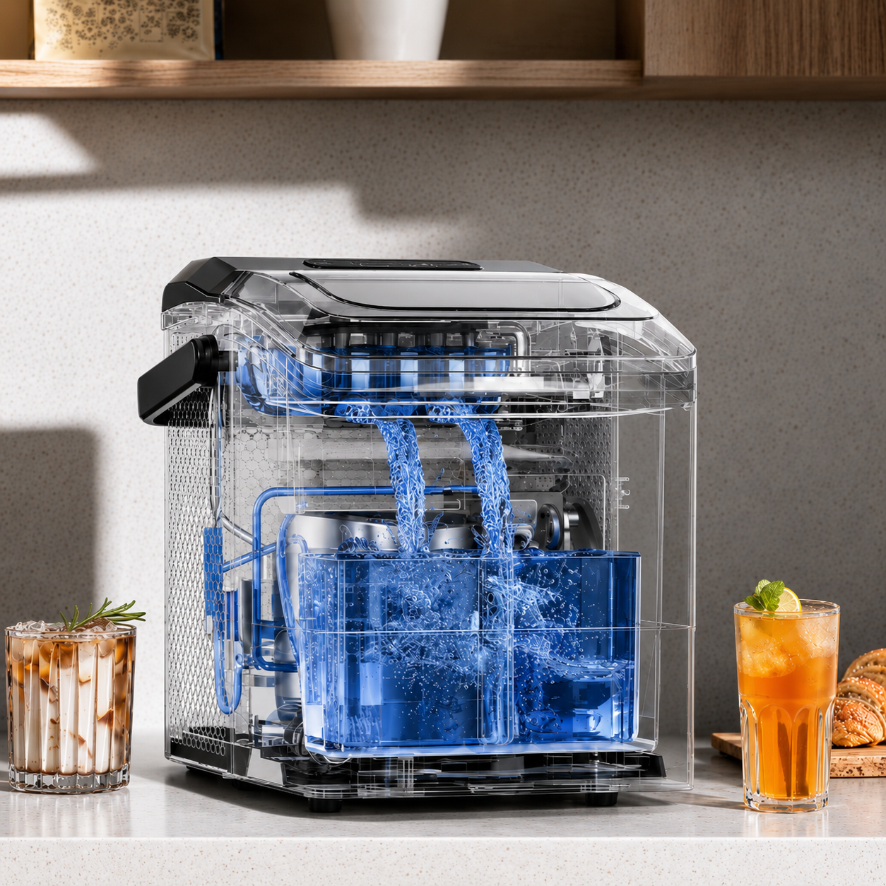 Compact Ice Cube Maker for Refreshing Beverages