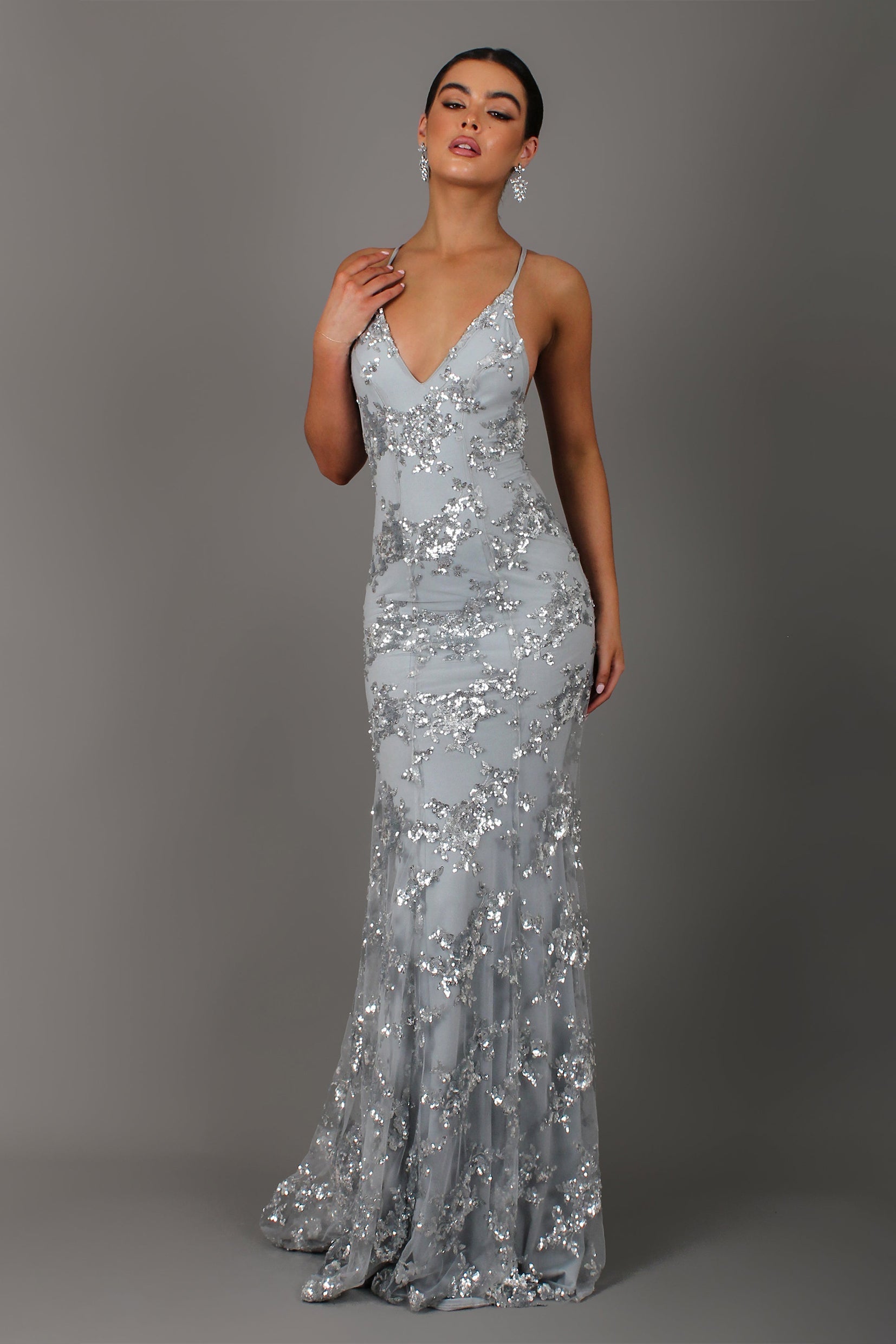 Sequin Maxi Dress with Spaghetti Straps for Women - Simona