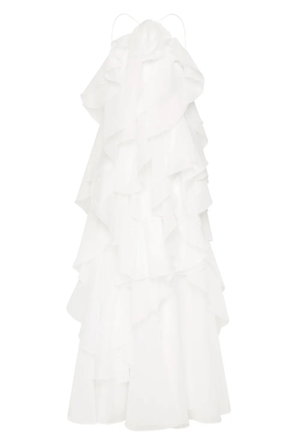Layered Ruffle Maxi Dress with Halter Neck for Women - Cecilia