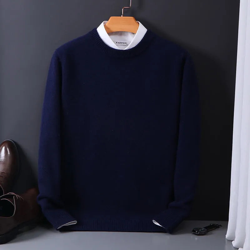 Men's Classic Solid Color Crewneck Sweater | Long Sleeve