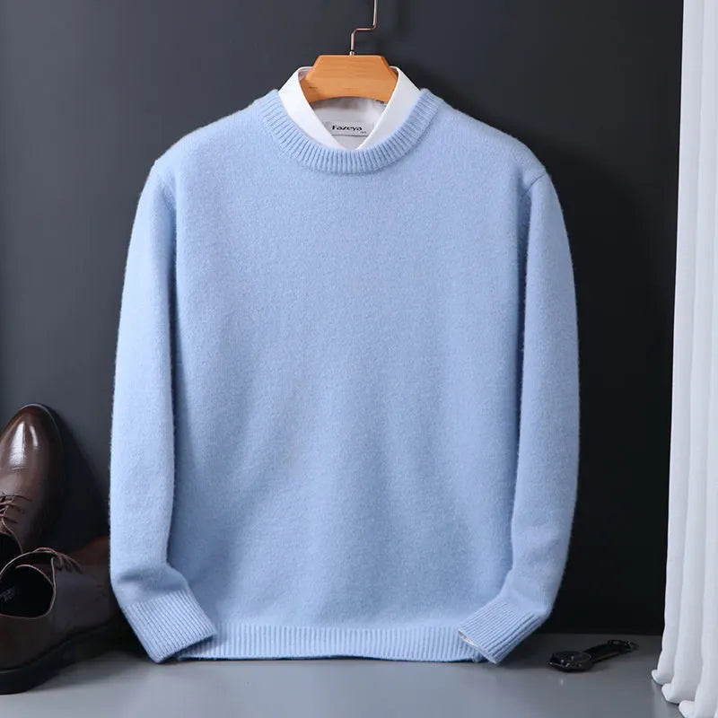 Men's Classic Solid Color Crewneck Sweater | Long Sleeve