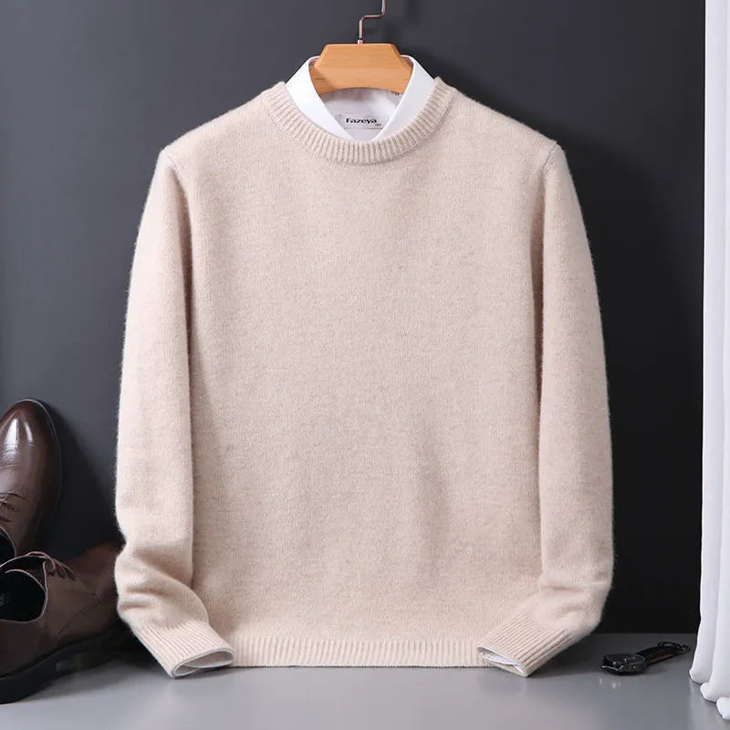 Men's Classic Solid Color Crewneck Sweater | Long Sleeve
