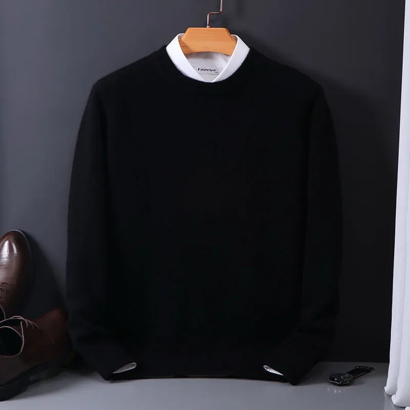 Men's Classic Solid Color Crewneck Sweater | Long Sleeve