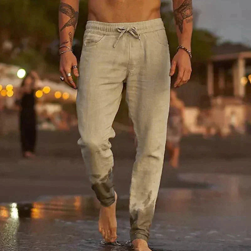Men Drawstring Summer Trousers | with Pockets