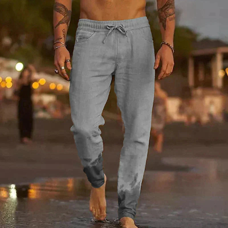 Men Drawstring Summer Trousers | with Pockets