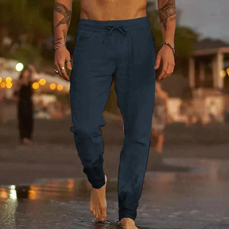 Men Drawstring Summer Trousers | with Pockets