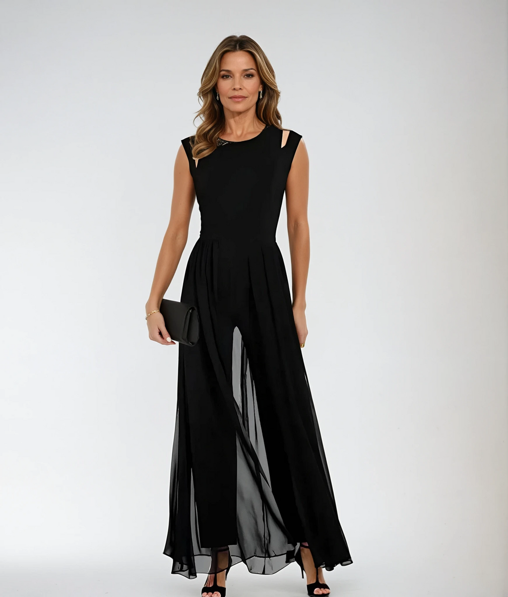 Women's Sleeveless Wide Leg Formal Jumpsuit