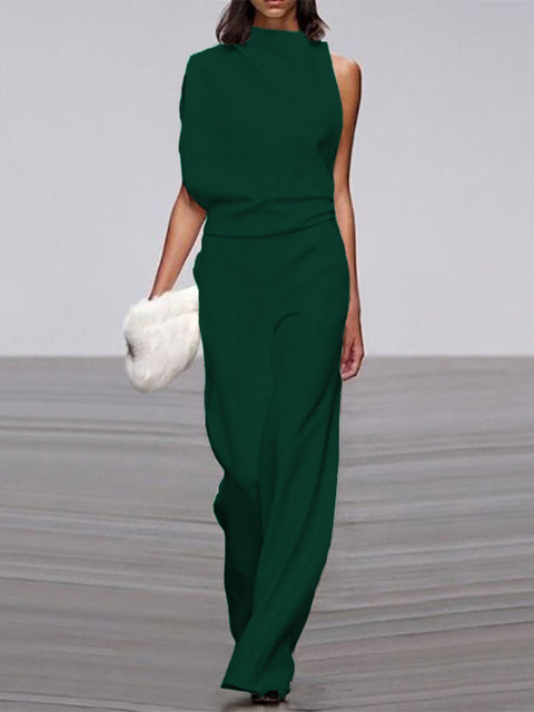 Women's One-Shoulder Formal Jumpsuit | Casual Style