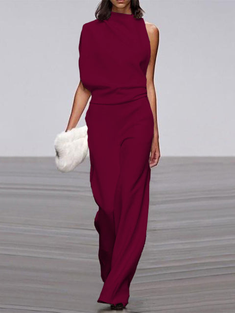 Women's One-Shoulder Formal Jumpsuit | Casual Style