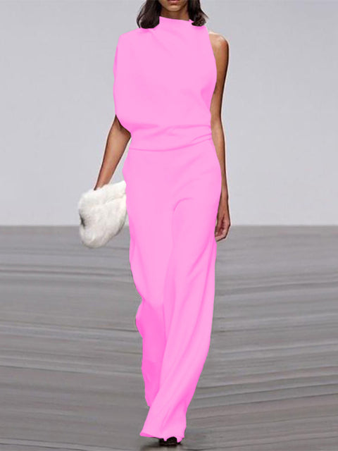 Women's One-Shoulder Formal Jumpsuit | Casual Style