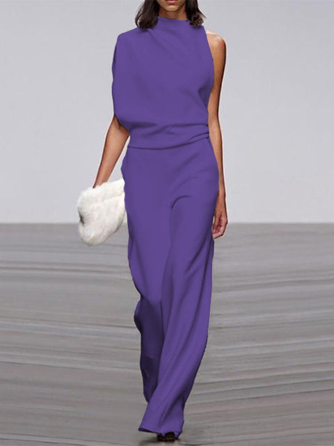 Women's One-Shoulder Formal Jumpsuit | Casual Style