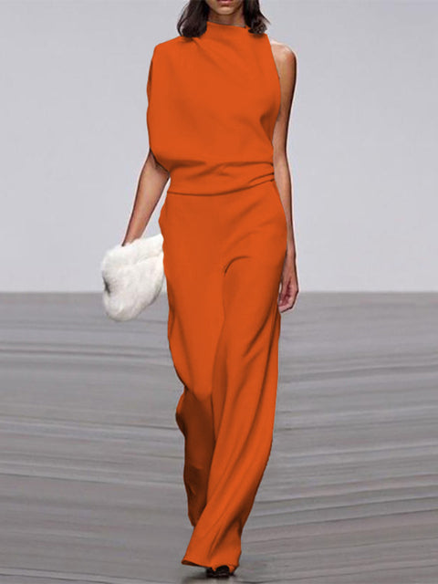 Women's One-Shoulder Formal Jumpsuit | Casual Style