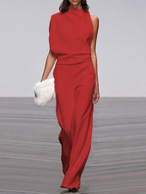Women's One-Shoulder Formal Jumpsuit | Casual Style