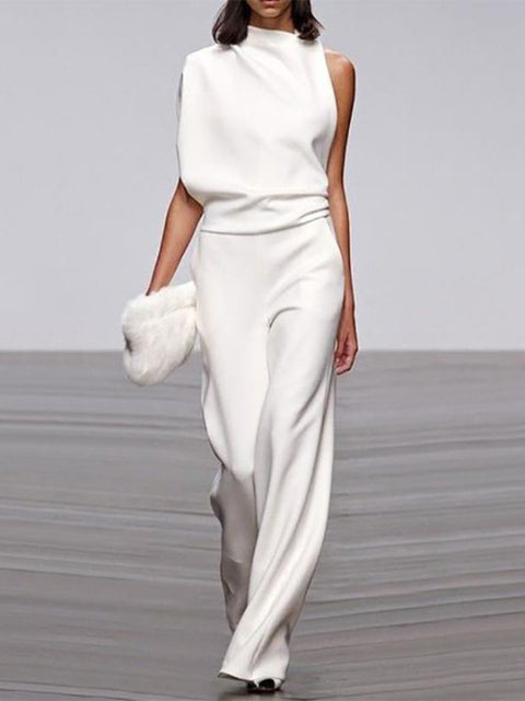 Women's One-Shoulder Formal Jumpsuit | Casual Style