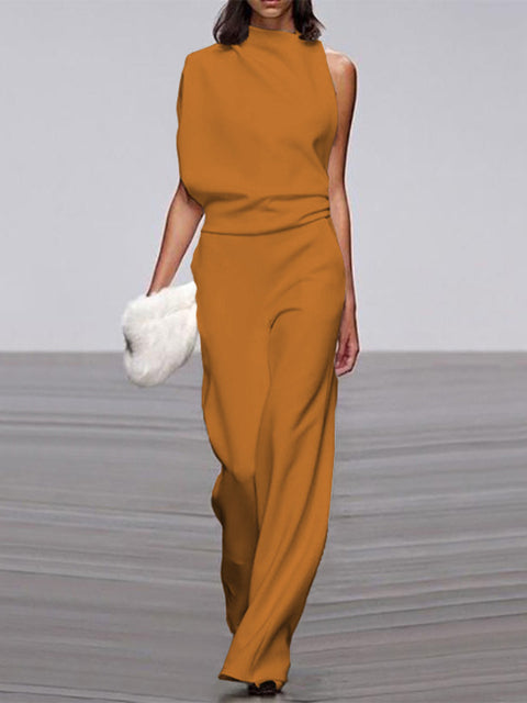 Women's One-Shoulder Formal Jumpsuit | Casual Style