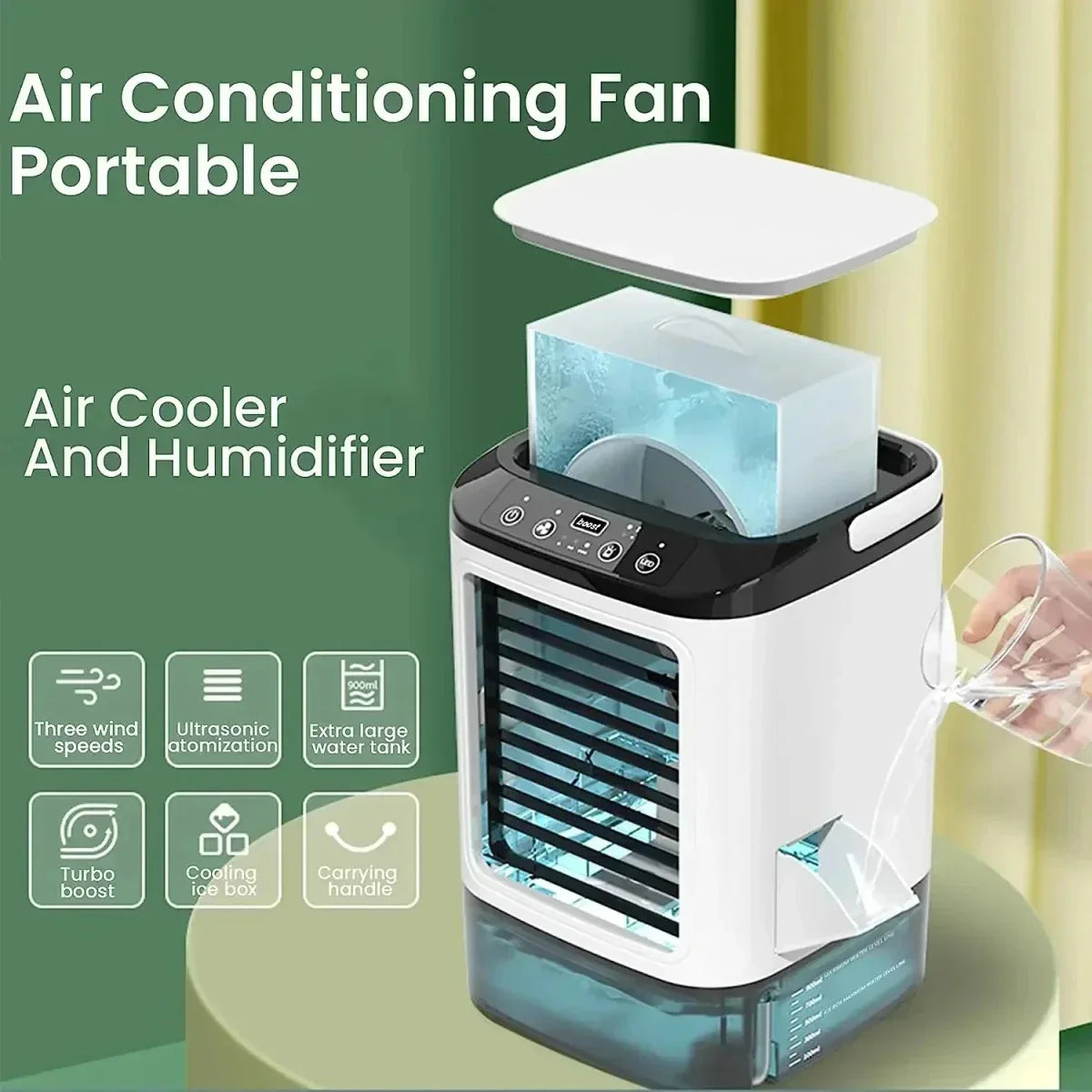 Compact Air Cooler for Refreshing Relief on Warm Days