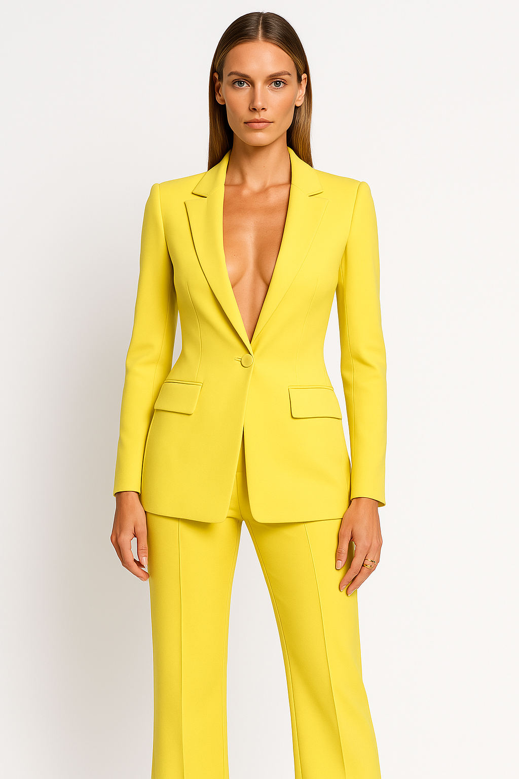 Women's Two-Piece Blazer and Pants Office Suit