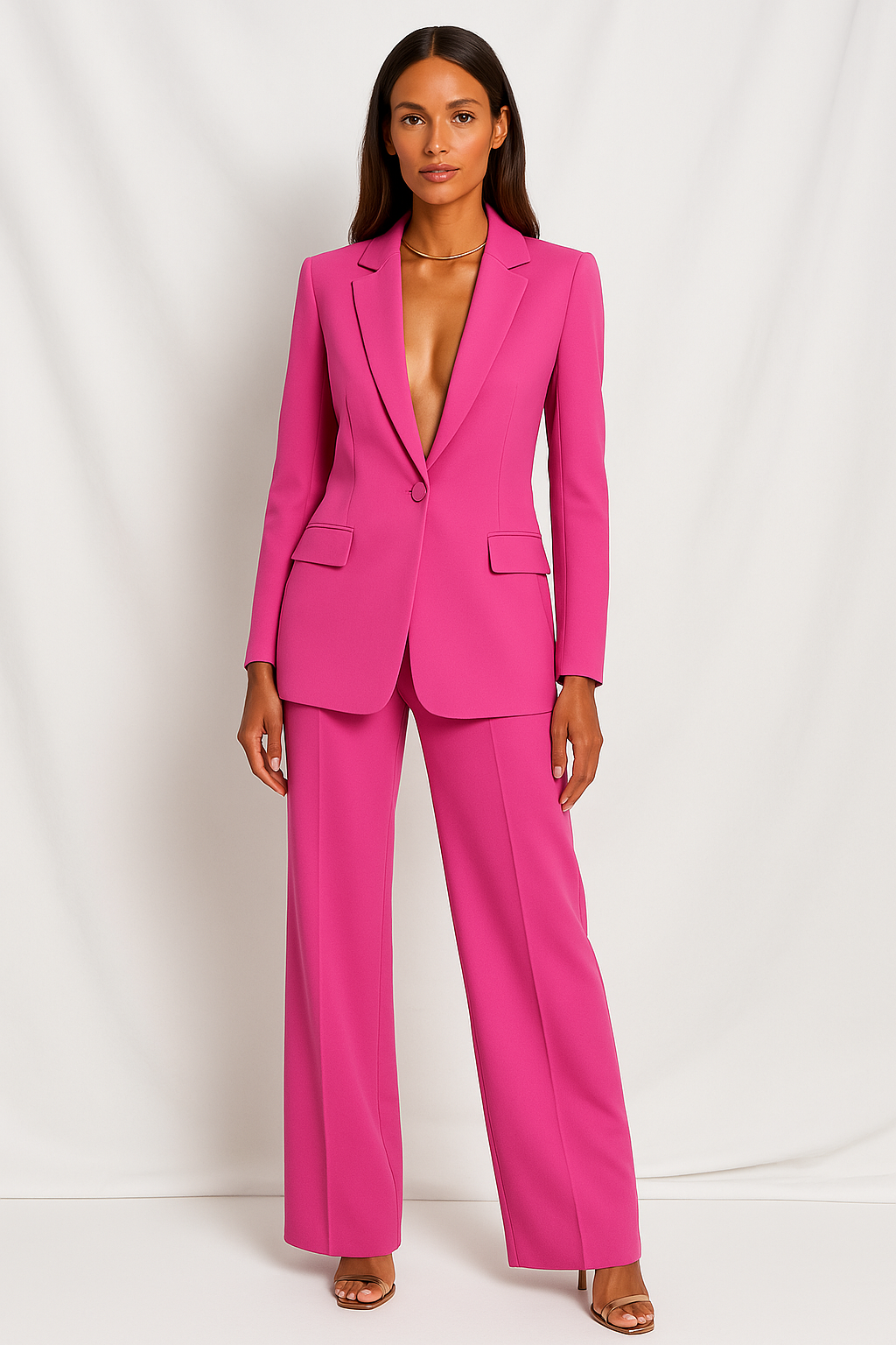 Women's Two-Piece Blazer and Pants Office Suit