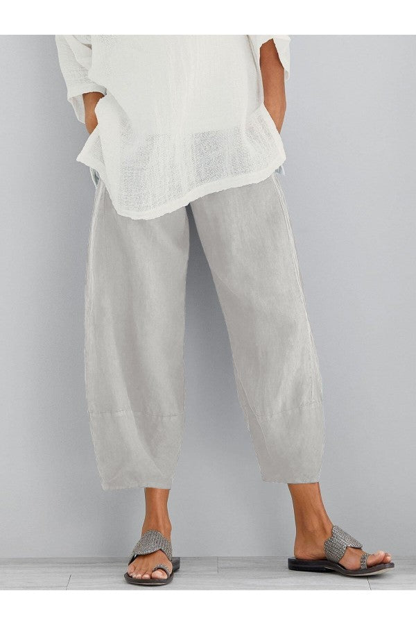 Women's Casual Cropped Wide Leg Trousers | with Pockets