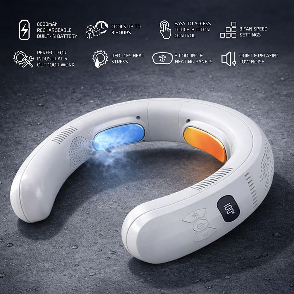 3-Zone Neck Cooler and Heater, Versatile Wearable Neck Fan for All Weather