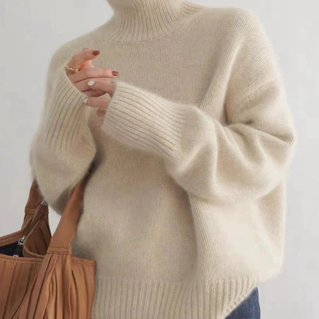 Women's Oversized Turtleneck Knit Sweater | Long Sleeve