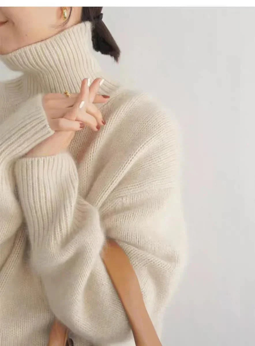 Women's Oversized Turtleneck Knit Sweater | Long Sleeve