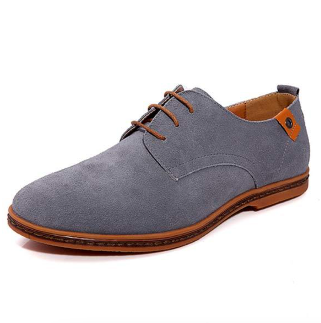 Men's Suede Lace-Up Oxford Loafers