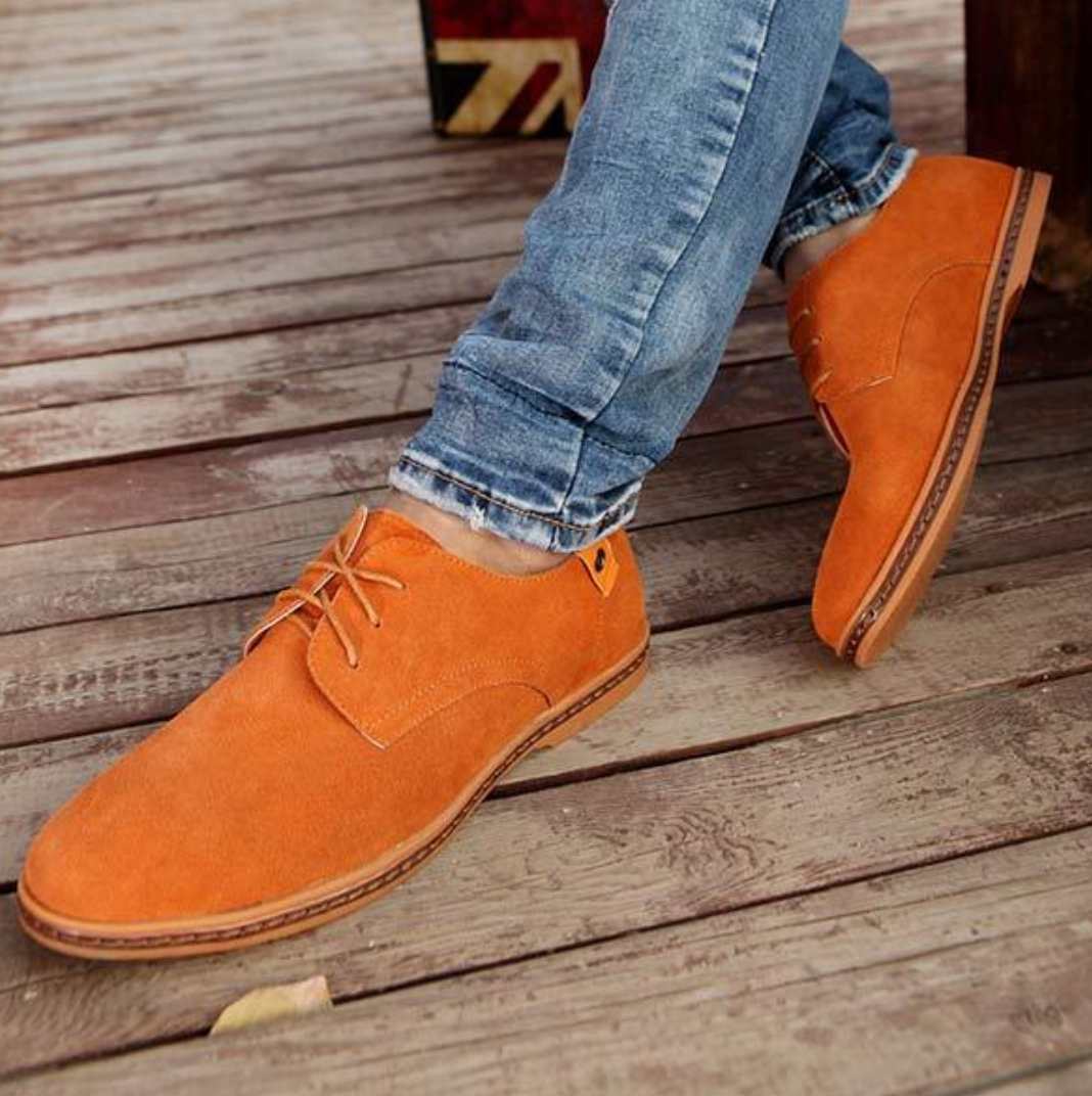 Men's Suede Lace-Up Oxford Loafers