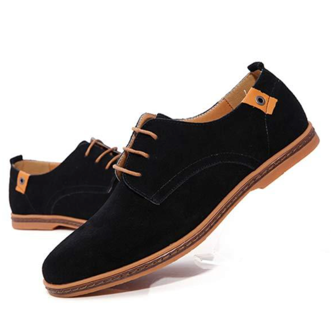 Men's Suede Lace-Up Oxford Loafers